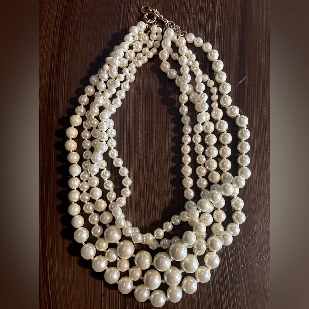 New J. Crew 5 layer twisted pearl necklace